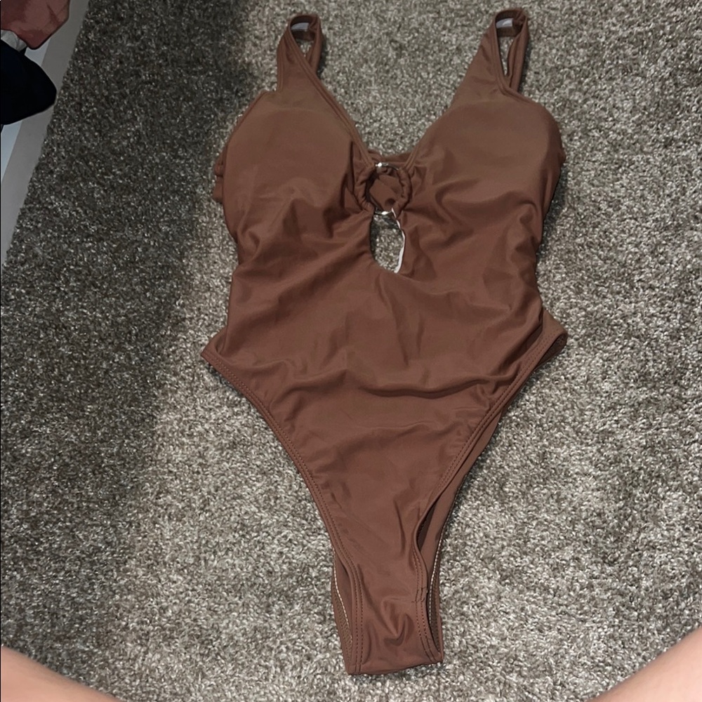 SHEIN Brown One Piece Swimsuit